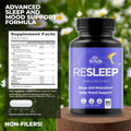 Sleep Aid Support Supplement - Melatonin Free Formula with Magnesium, Valerian, Chamomile, Apigenin, Helps Restful Sleep and Relaxation, No