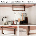 Wood-Paper-Towel-Holder-Under-Cabinet-Kitchen-Handmade - Wall Mounted/Adhesive No Drill Sturdy Roll Hanging Organizer, Horizontal Papertowel