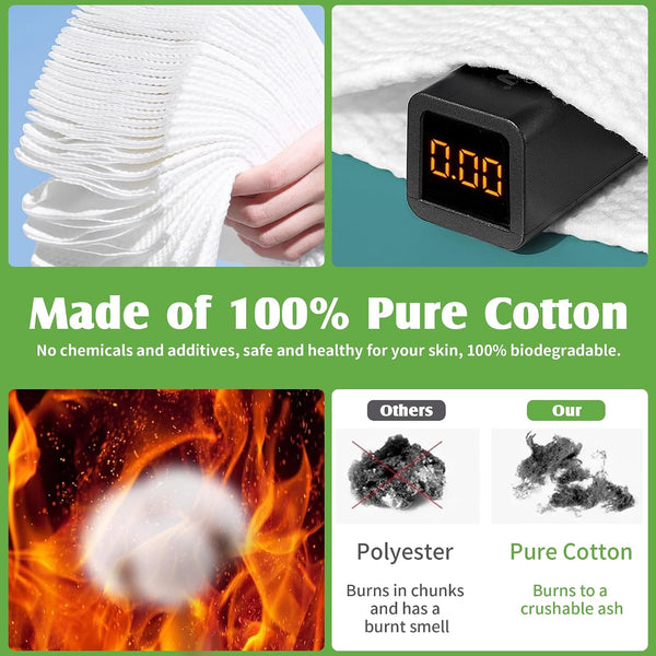 Extra Thick Disposable Face Towel, 100% Pure Cotton Face Towelettes Disposable, Ultra Soft Face Cloths for Sensitive Skin, Makeup Remover Dry