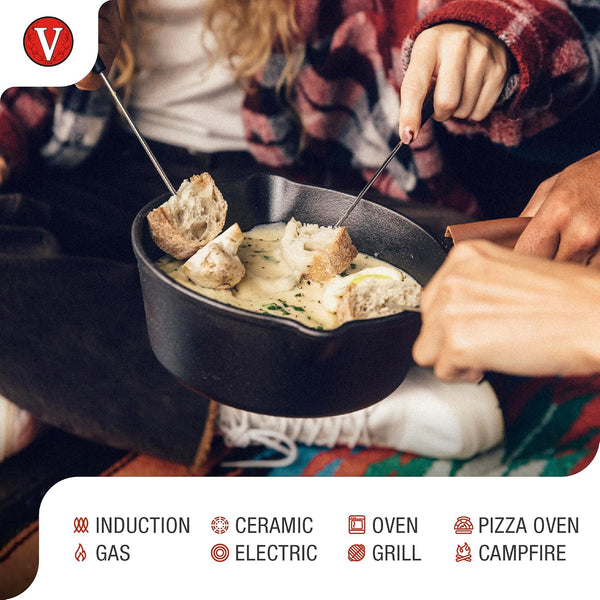 Victoria Cast Iron Saucepan, Cast Iron Melting Pot, Made in Colombia, 2QT 2 Quarts