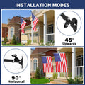 Flag Pole,6Ft Flag Pole Kit(2 Packs) for 3' X 5'American Flag, Flag Pole Holder for outside House,Truck & Boat Use (Without Bracket) (Black)