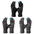 COOLJOB Warm Fleece Knit Winter Gloves for Men Women, Touch Screen Fingers, Non-slip Silicone Grip and Elastic Cuff Large (Pack of 3) Multicolor
