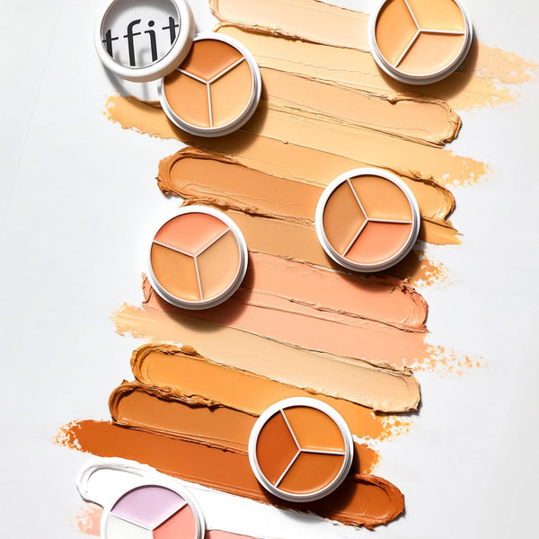 Multi-Use Pot Concealer - Triple Palette | High-Pigmented, Full Coverage & Crease-Proof | Korean Concealer for Dark Circles, Redness & Blemishes