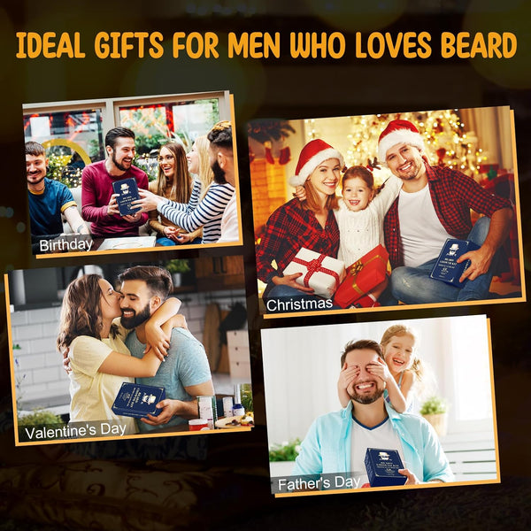 Jurgen K Beard Growth Kit, Upgraded Beard Growth Oil (2Oz) w/Biotin & Castor Oil, Beard Massager for Patchy/Spot Beard, Beard Kit for Men's Daily