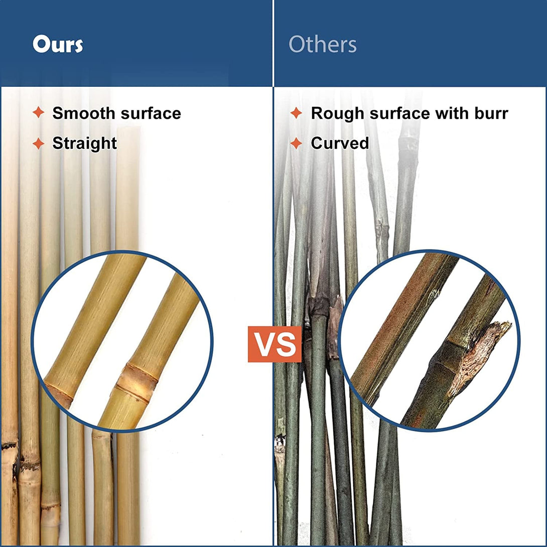 Bamboo Stakes 4FT Garden Stakes Plant Stakes for Indoor and Outdoor Climbing Plants Poles Sticks Support Tomatoes Eggplants Beans 25 Pack