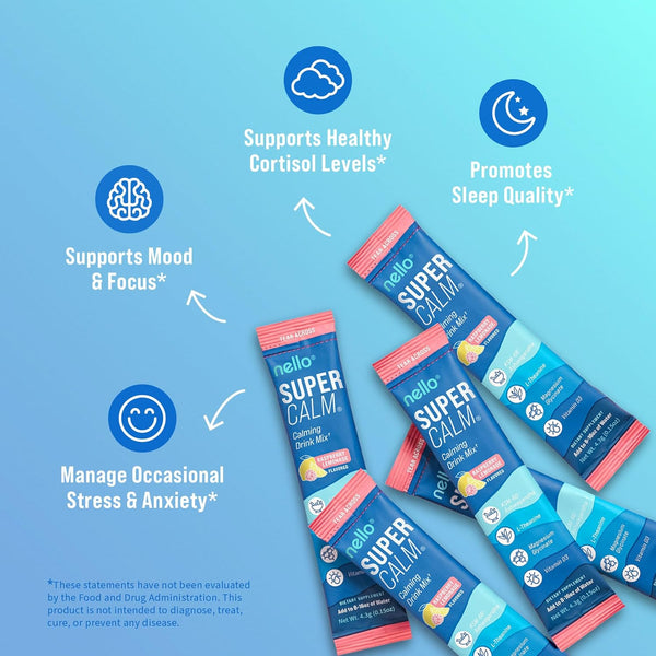 Supercalm Powdered Drink Mix, Raspberry Lemonade, L Theanine, Ksm-66 Ashwagandha, Magnesium Glycinate, Vitamin D 3, Supplements for Relaxation &