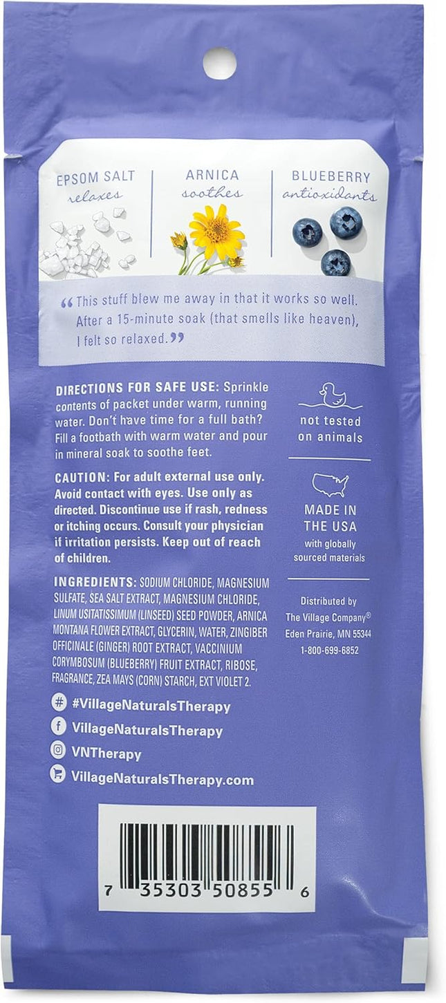 Village Naturals Therapy, Comfort Concentrated Mineral Bath Soak, Blueberry Citr