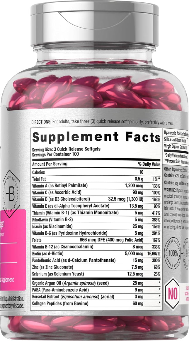 HorbÃÂ¤ach Hair Skin and Nails Vitamins | 300 Softgels | with Biotin and Collag