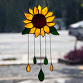 Sunflower Stained Glass Window Hanging,Sunflower Birthday Party Decorations,Outdoor Suncatcher for Patio,Kitchen and Garden Decor,Sunflower Gift