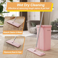 JOYMOOP Flat Mop Head, 13-Inch Mop-Head with 13-Inch Microfiber Mop Pad Replacement - Pink, 1 Pack (Mop-Head Only)