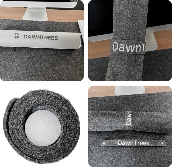 Felt Desk Mat | Computer Mat for Desk(36x12Inches) | Large Felt Mouse Pad and Keyboard Mat | Desk Protector for Office | Dark Gray Dark Gray 36" x 12"