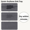 NiuYichee 2 PCS Water Absorbent diatomite Coasters, 7.1" x 3.5" Water Absorbing Stone Tray for Sink, Stone Drying mat for Kitchen Counter, Stone