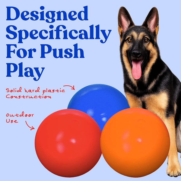 Doggie Dooley Virtually Indestructible Dog Ball - 10 Inch Hard Plastic Interactive Dog Toy for Large Breeds Over 45+ lbs - Built for Herding &