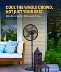 Newair Outdoor Patio Misting Fan | 2-In-1 Outdoor Deck & Mister Fan | 5 Gentle Mist Nozzles | outside Cooling Fan with 600 Square Foot Effective