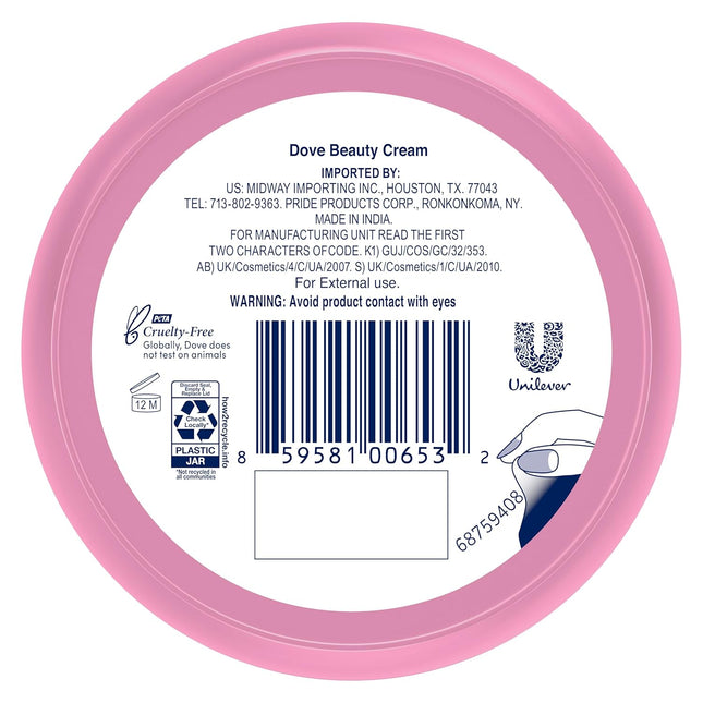 Dove Nourishing Body Care, Face, Hand, and Body Beauty Cream for Normal to Dry S