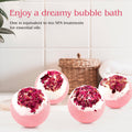 Dried Flower Bath Bombs Salt Balls,4 Pack Gift Set,Rose Extract Essential Oils,Moisturizing Dry Skin,Fizzy Spa,Relaxation,Self