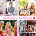 6PCS Pink Stanley Cup Accessories Set, Initials Decorations for Stanley Cup 30oz 40oz, Includes Bow Straw Topper, Handle Charm, Letter Sticker,