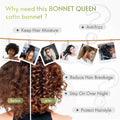 Bonnet Queen Silk Bonnet Satin Bonnet Hair Bonnet for Sleeping Night Sleep Hat with Tie Band Black Bonnet with Head Wrap for Women Natural Hair