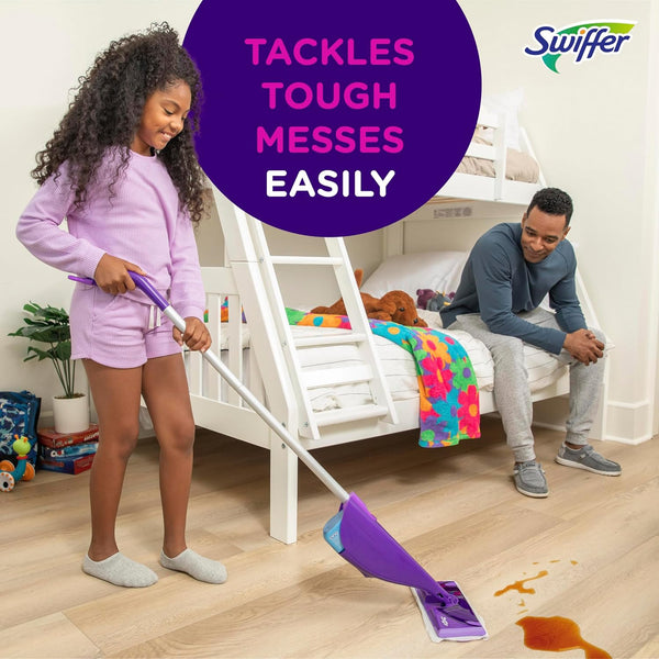 Swiffer WetJet Hardwood and Floor Spray Mop Cleaner Starter Kit, Includes: 1 Power Mop, 10 Pads, Cleaning Solution, Batteries 1 Kit Cleaner Kit
