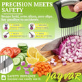 JAYVAR Onion Holder for Slicing, 304 Stainless Steel | 10 Long Needles, Vegetable Chopper, Food Slicing Guide, Multi-Purpose Cutter for Tomato Potato