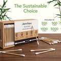 Jenvita 100% Bamboo Cotton Swabs for Ears (500-Pack) - Perfect for Baby & Personal Care | Double-Tipped Ear Swabs Cotton for Makeup & Cleaning |