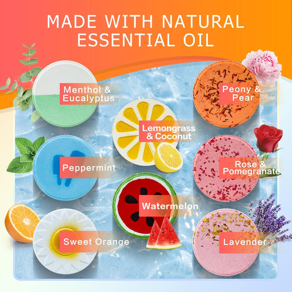 Aofmee Shower Steamers Aromatherapy - 8 Pack Shower Bombs Gift Set, Shower Tablets with Essential Oils for Relaxation, Valentines Day Gifts Self