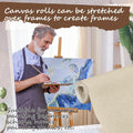 Fuutreo 8 Yard Long x 36" Wide / 63'' Wide Large Canvas Roll 12 oz Cotton Triple Primed Canvas Roll Gesso Artist Painting Backdrop(36" Wide x 8