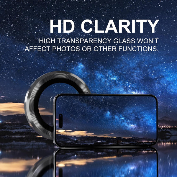 Choiche Compatible for iPhone 16 Pro/iPhone 16 Pro Max Camera Lens Protector, 9H Tempered Glass Camera Cover Screen Protector Metal Ring