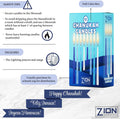 Hanukkah Menorah Candles Box of 44 Multi-Blue with Prayer Card - Spiral Style Quality Wax Chanukah Candles - Fits Most Menorahs – Enough for All 8