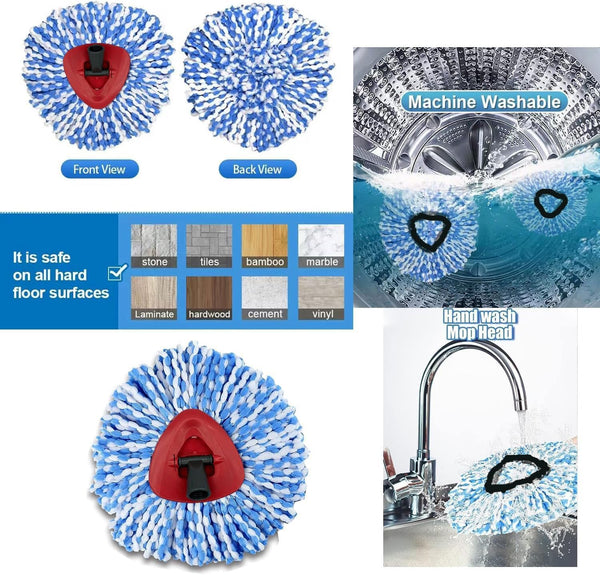 Spin Mop Replacement Heads Compatible with Ocedar RinseClean 2 Tank,3 Pack
