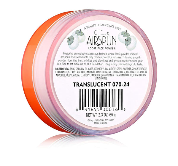 Airspun Coty Loose Face Powder, Translucent, Pack of 1 2.3 Ounce (Pack of 1) Translucent