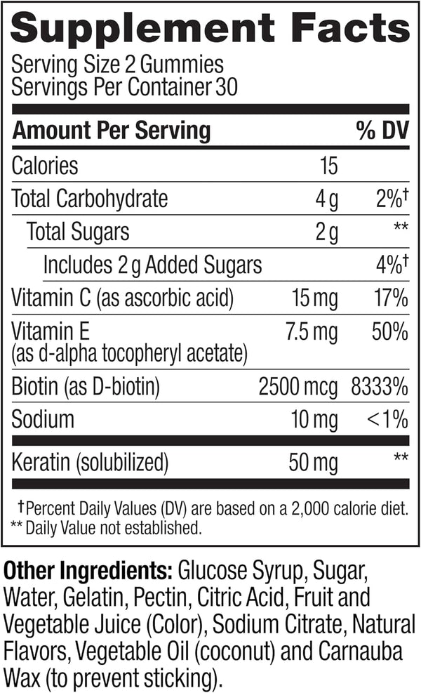 OLLY Hair Skin and Nails Gummies, Undeniable Beauty, Biotin - 60 Count 60 Count (Pack of 1)