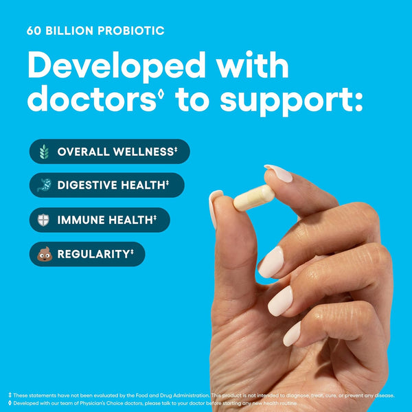 Physician'S Choice Probiotics 60 Billion CFU - 10 Strains + Organic Prebiotics - Immune, Digestive & Gut Health - Supports Occasional