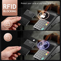 Slim Card Holder Wallet for Men, RFID Blocking Minimalist Mens Wallet, Metal Pop up Wallet with Cash Band (Black)