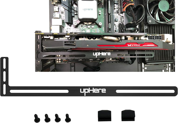 upHere Graphics Card GPU Brace Support Video Card Sag Holder/Holster Bracket, Anodized Aerospace Aluminum, Single or Dual Slot Cards