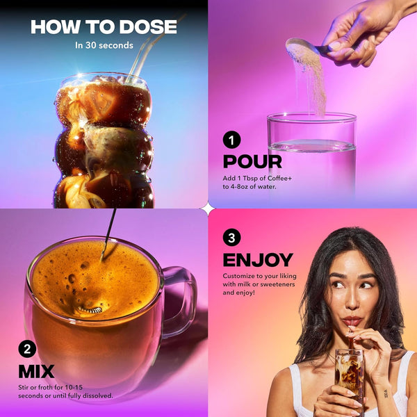 Everyday Dose Premium Adaptogenic Mushroom Coffee with Grass-Fed Collagen, Chaga, Lions Mane & L-Theanine for Better Focus, Energy, Digestion,