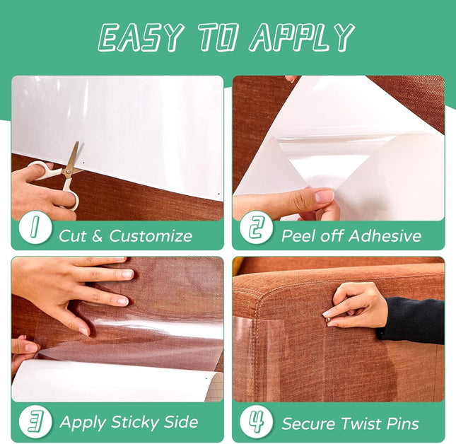 FTSTC Anti Cat Scratch Furniture Protector, 12-Pack, Furniture Protectors from Cats Scratching, Heavy Duty Self-Adhesive