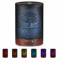 Metal Essential Oil Diffuser 7 Color LED Lights Auto Shut Off Tree