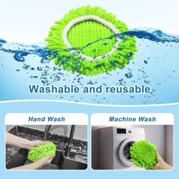 Spin Mop Heads Replacements for Ocedar Easywring 1 Tank System 3 Pack Microfiber Chenille Mop Pad Spin Mop Refill for O Cedar Mop Head Replacement