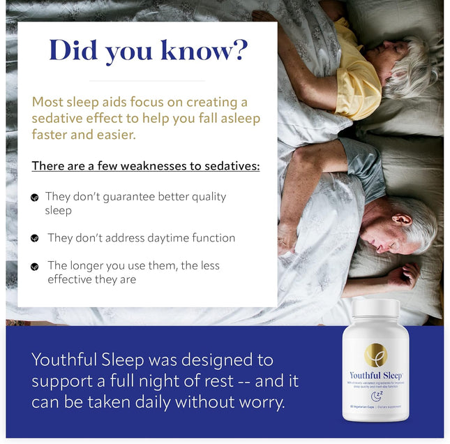 Youthful Sleep | Natural Sleep Support, No Melatonin, Supports Deep Rest and Imp
