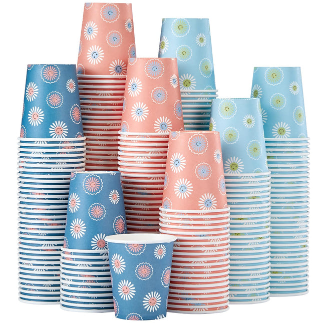 SIUQ 300 Pack 5 oz Paper Cups, Disposable Bathroom Cups, Small Mouthwash Cups, Hot/Cold Beverage Drinking Mini Cup for P