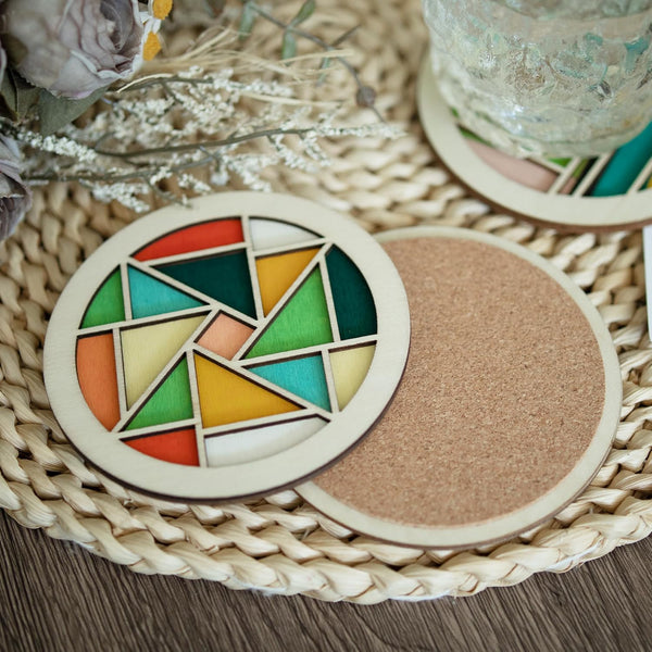 Temlum Wooden Coasters Painting Kit, Paint You Own Coaster Wooden Painting Craft Kit for Adults and Beginners Art Craft Supplies