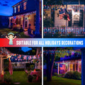 JMEXSUSS Icicle Lights for 4th of July Decor, 400 LED Red White and Blue | 38.8 Ft Icicle Lights for Outside, Independence Day Icicle String Light