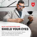Nocry Blue Light Blocking Safety Glasses over Eyeglasses with 100% UV Protection Ã¢ÂÂ UV Light Protection with Anti-Fog & Anti-Scratch Lenses; ANSI
