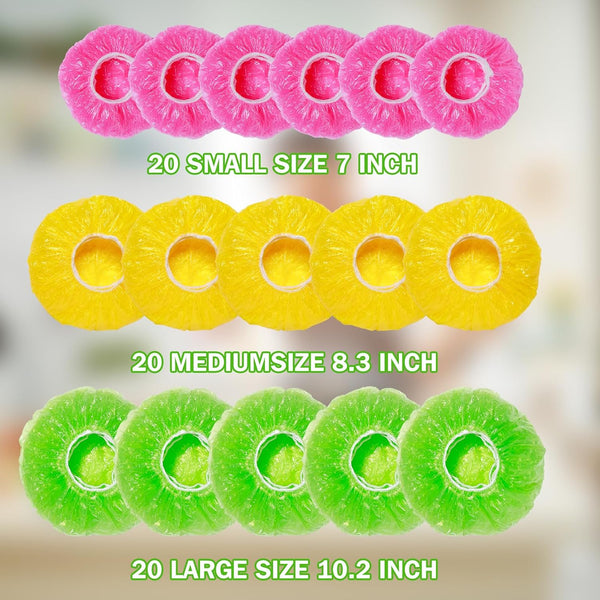 Mwellewm Bowl Covers Plastic Elastic Wrap for Food Storage Reusable Food Covers Saran Wrap Fresh Keeping Stretch Bags Bowl Covers for Bread