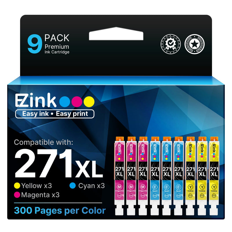 E-Z Ink Compatible Ink Cartridge Replacement for Canon CLI-271XL CLI 271 XL to use with TS6020 TS9020 TS8020 MG5720 MG5722 MG6820 MG6821 MG6822