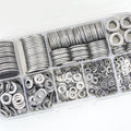 304 Stainless Steel Flat Washers Set 580 Pieces, 9 Sizes - M2 M2.5 M3 M4 M5 M6 M8 M10 M12