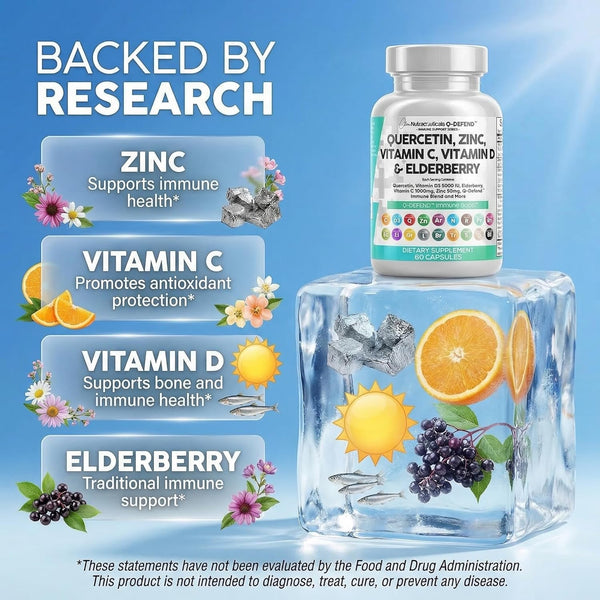 Clean Nutraceuticals Quercetin Zinc Vitamin C Vitamin D Bromelain Elderberry - Lung Immune Support Supplement Adults with Artemisinin, Sea Moss,