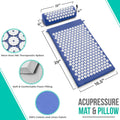 Sivan Health and Fitness Acupressure Mat and Pillow Set - Grounding Mat for Stress, Back & Neck Pain - Acupuncture Point Massage Mat for Muscle