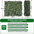 Expandable Fence Privacy Screen for Balcony Patio Outdoor,Decorative Faux Ivy Fencing Panel,Artificial Hedges (Single Sided Leaves)…… 1 Dark Green